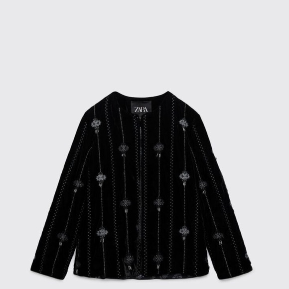 Zara Embroidered Velvet Jacket - Picture 8 of 10